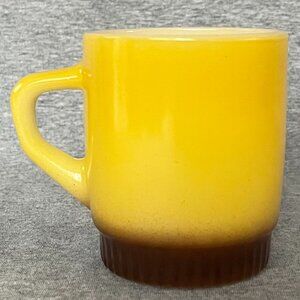 Fire-King Ware Yellow Brown Ombre Coffee Cup